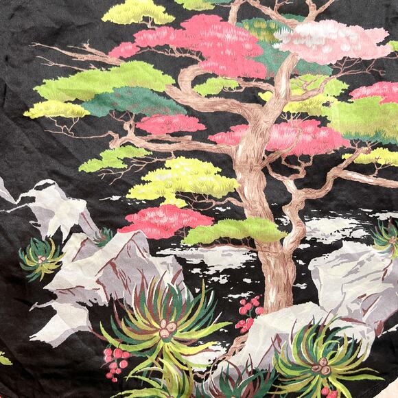 French Connection Silk Mountain Side Tree Painting Tank Top Sleeveless Boho Euro - Picture 2 of 8